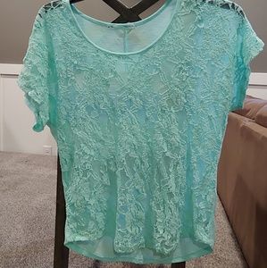 Blue lace top